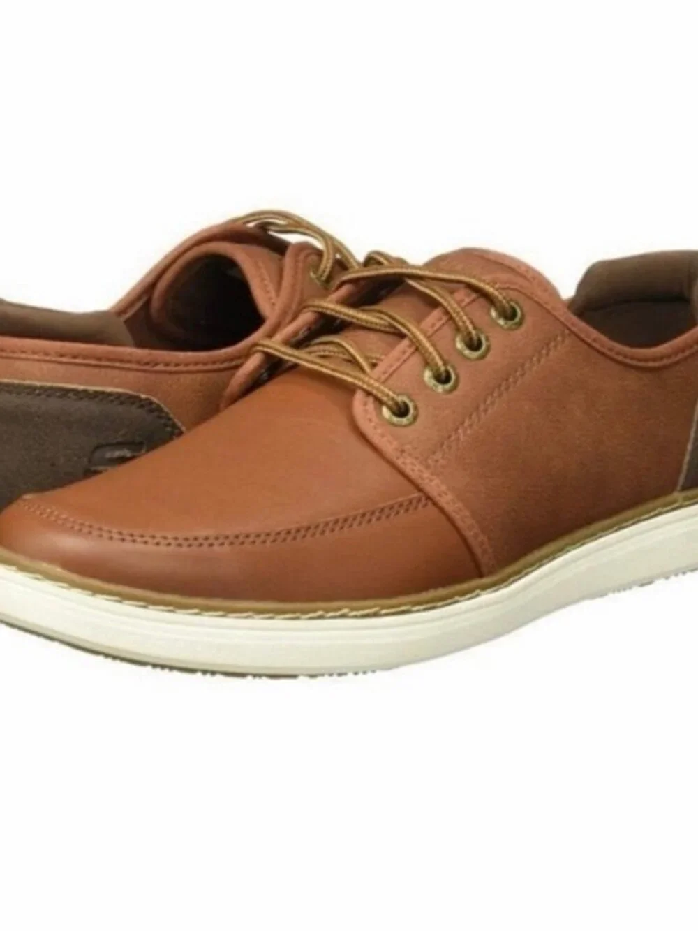 Skechers Lanson Nelvan Mens 9.5 Brown Leather Lace Up Casual Shoes